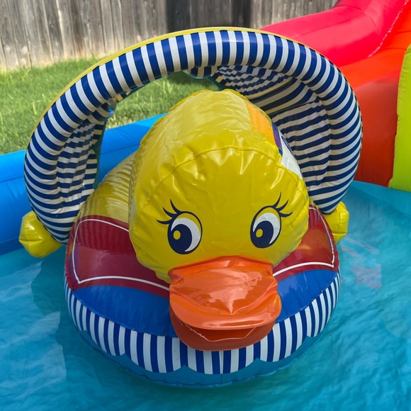 Pool Master Baby Toddler Inflatable Pool Float Duck Yellow Blue - Picture 1 of 4